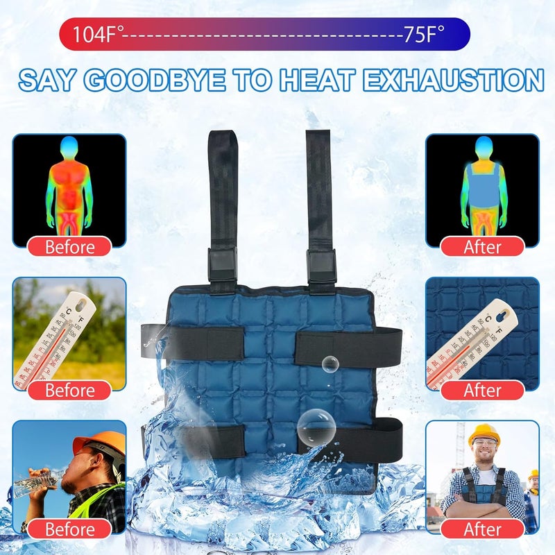 Blobuste Cooling Vest with Ice Packs, Adjustable Reusable Ice Cell Jacket for Men Women, for Outdoor Sports, Work, Hiking - Image 3